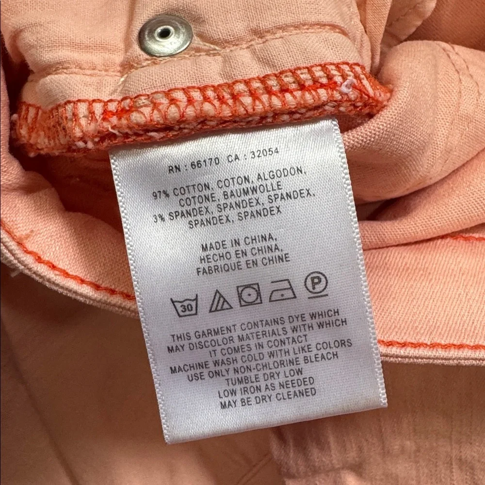 Pilcro and the Letterpress Light Pink Orange Crop Jeans Anthropologie size 27 - Picture 4 of 12